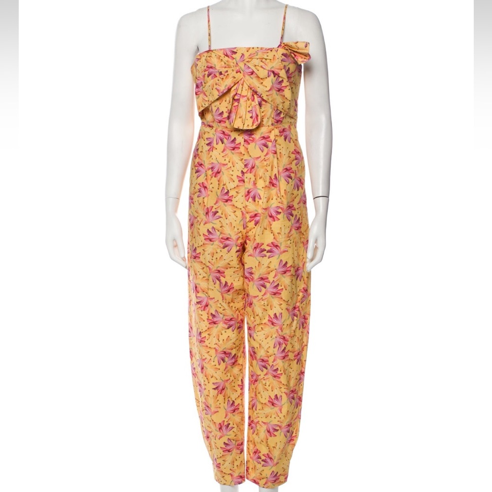 FARM Rio Yellow Banana Sunshine Bow Jumpsuit Size XS